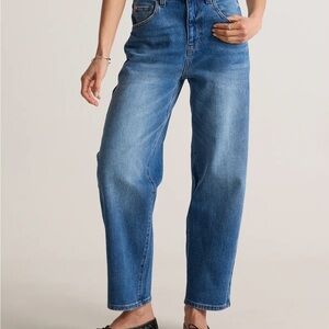 Quince Women's Barrel Jeans | 28 | Atlantic Blue
